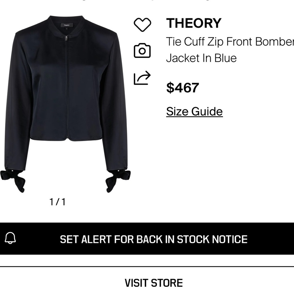 Theory Women's Black Bomber Jacket
